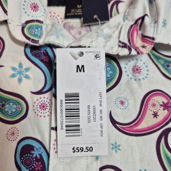 CREMIEUX PREMIUM DENIM Men's Size M Shirt Stretch White Paisley Multi  (57) - Picture 7 of 11